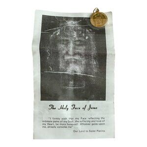 Holy Face of Jesus Gold Medal Orthodox Pendant 1 Inch Vintage New Canada